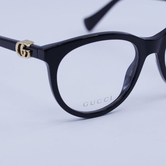 Gucci GG1074O 004 Eyeglasses Shiny Black 53mm Cat Eye Frame - Picture 5 of 10